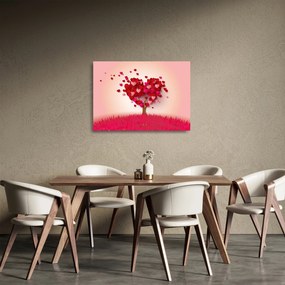 Sklenený obraz srdcového stromu (70x50 cm)