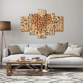 Obraz - Srdce z dreva (150x105 cm)