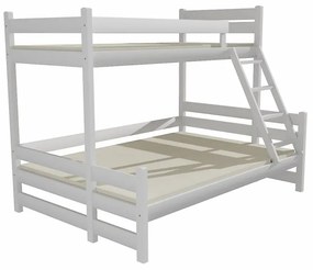 Detská poschodová posteľ s rozšíreným spodným lôžkom z MASÍVU 200x90cm so zásuvkou - PPS004
