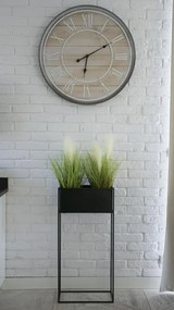 KOVOVÝ KVETINÁČ SO STOJANOM RECT 90X24X44 CM ČIERNA