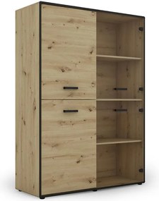 Vitrína Capannoli 120 2d2g dub artisan/čierna