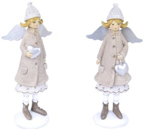 Súprava 2 vianočných figúrok anjelikov Ego Dekor