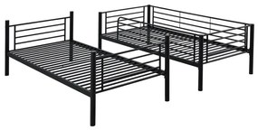 Posteľ Bunky 90 x 200 cm, patrová, čierna