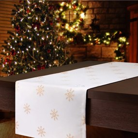 Dekorstudio Luxusný Vianočný behúň s vločkami - zlatý SW13 Rozmer behúňa (šírka x dĺžka): 40x110cm