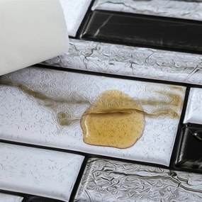 Samolepiace PVC 3D panely TPWP509, cena za kus, rozmer 30 x 30 cm, sivo-čierny obklad, IMPOL TRADE