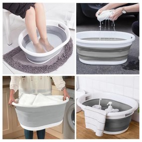 Kôš na bielizeň AIDA COMPACT sivý / biely 25 l