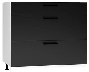 Kuchynská skrinka Denis D90PC S/3 čierna mat continental/biela