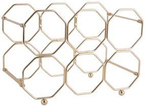 Kovový skladací držiak na víno v zlatej farbe PT LIVING Honeycomb