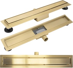 Rea Neox, nerezový odtokový žľab 50 cm, zlatá matná, REA-G4891