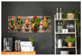 Obraz Styler Glasspik Kitchen Wooden Spoons, 30 × 80 cm