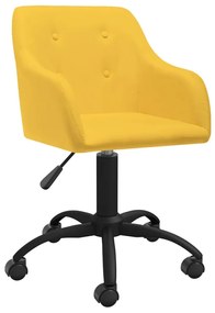Otočná jedálenská stolička žltá látková