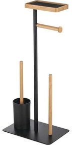 MSV Stojan na toaletný papier so štetkou a držiakom Teiki 20 x 30 x 67 cm, čierna