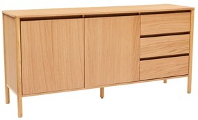 Komoda Blair 160 cm, prírodný dub, 3 zásuvky a skrinka