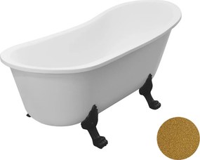 Besco Akrylátová voľne stojaca vaňa Olaya Glam Z 160x68 bez prepadu BESCO-Typ výpuste: Click-Clack bez prepadu, chróm, BESCO-Nôžky: Biela