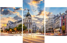 Obraz - Calle Gran Vía, Madrid, Španielsko (90x60 cm)