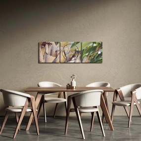 Obraz veveričky na strome (s hodinami) (90x30 cm)
