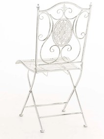 Kovová skladacia stolička Sibell - Biela antik