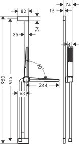 Hansgrohe Pulsify E, sprchová súprava 100 1jet EcoSmart+ so sprchovou tyčou 900 mm, chrómová, HAN-24381000