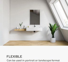 Casa Chic Arsenal, nástenné zrkadlo, pravé drevo, obdĺžnikové 90 x 60 cm