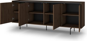 Elegantná komoda Zenar 200 cm so štyrmi dverami - orech / čierna