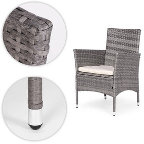 Sada záhradného nábytku z technorattanu, 4 stoličky + okrúhly stôl, MultiGarden