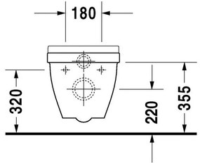 DURAVIT Starck 3 závesné WC Compact s hlbokým splachovaním, 360 mm x 485 mm, s povrchom WonderGliss, 22020900001