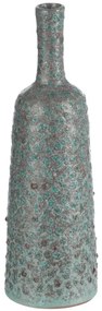 Tyrkysovo - šedá terakotová váza Relief - Ø 9 * 33 cm