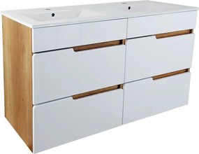 Comodo Kúpeľňová skrinka s keramickým dvojumývadlom Doris 120-4Z