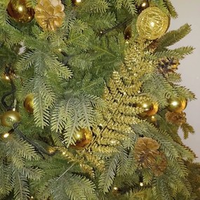 DECOLED Zlatá přízdoba, větvička kapradí, 55 cm