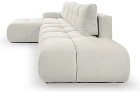 Rozkladacia rohová čalúnená sedacia súprava s úložným priestorom do L ALMADA ľavá béžová