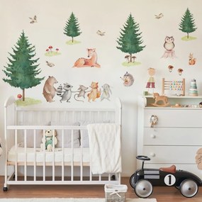 Gario Detská nálepka na stenu Forest team - zvieratká a stromy