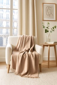 BAVLNENÁ DEKA BAT 200X220 CM SVETLOBÉŽOVÁ