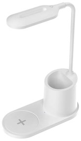 Platinet LED Stolná lampa LED/3W/5V s bezdrôtovým nabíjaním biela PL0117