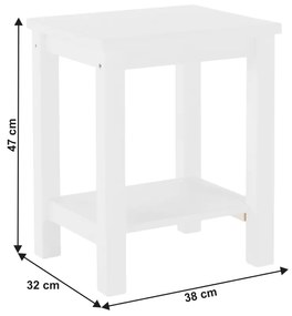 Kondela Nočný stolík, masív/biela, FOSIL