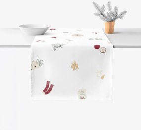 Goldea vianočný behúň na stôl 100% bavlnené plátno - vianočné symboly 35x180 cm