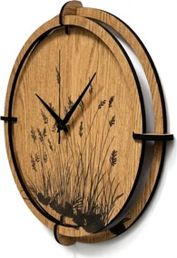 Drevené nástenné hodiny do obývačky prírodný dizajn | SENTOP HDF0587-OAK