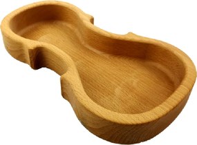 AMADEA Drevená miska v tvare huslí, masívne drevo, rozmer: 17x30x4, 5 cm