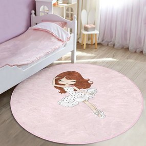 Ružový detský koberec ø 120 cm Comfort – Mila Home