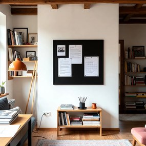 Toptabule.sk  Čierna magnetická tabuľa v čiernom drevenom ráme 200x100 cm