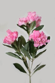Ružový umelý rododendrón na stonke s listami 79cm