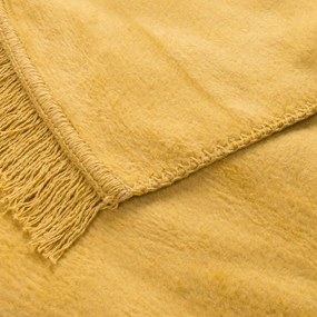 BAVLNENÁ DEKA BAT 150X200 CM HORČICOVÁ