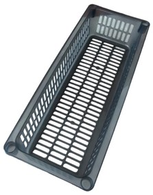 Úložný kôš, box a organizér extra hlboký 50 cm x 20 cm INVA, sivý