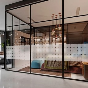 Samolepky na okno 50 ks 10x10 cm Square Blackout – Ambiance