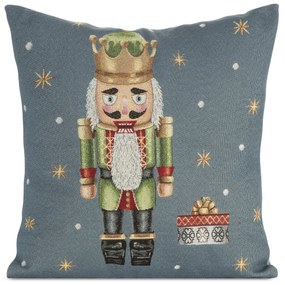 VIANOČNÁ GOBELÍNOVÁ DEKORAČNÁ OBLIEČKA NA VANKÚŠ NUTCRACKER 45X45 CM VZOROVANÁ