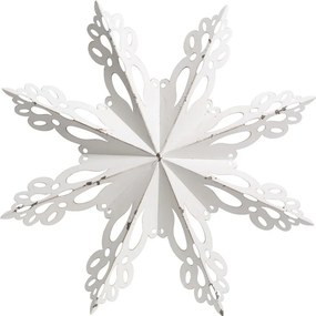 Biela antik kovová nástenná dekorácia snehová vločka Snowflake - 53*6 cm
