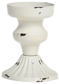 Krémový antik dekoračný svietnik na úzku sviečku Livia - Ø 7*9 cm