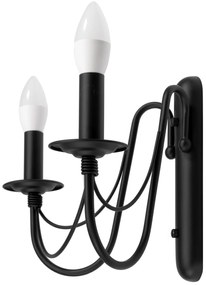 Toolight - Nástenné svietidlo 2xE14 60W APP743-1W, čierna, OSW-08145