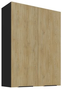 Horná kuchynská skrinka Carminia 80 G-108 2F (dub cremona + čierna). Akcia -22%. Vlastná spoľahlivá doprava až k Vám domov. 1127994