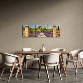 Obraz - Levanduľové cesty (s hodinami) (90x30 cm)