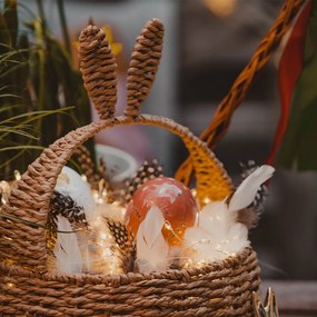 DECOLED LED dekoratívna reťaz s kvapkami na batérie, teplá biela, 5 m